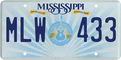 MS license plate MLW433