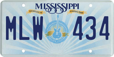 MS license plate MLW434