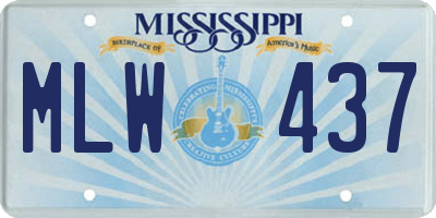 MS license plate MLW437