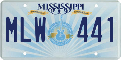 MS license plate MLW441
