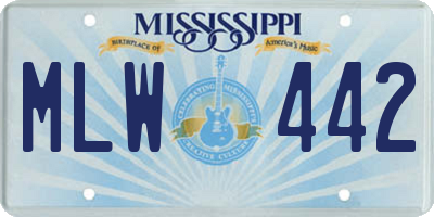 MS license plate MLW442