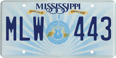 MS license plate MLW443