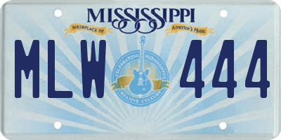 MS license plate MLW444