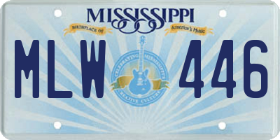 MS license plate MLW446