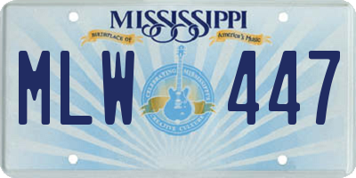 MS license plate MLW447