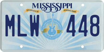 MS license plate MLW448