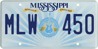 MS license plate MLW450