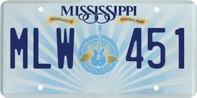 MS license plate MLW451
