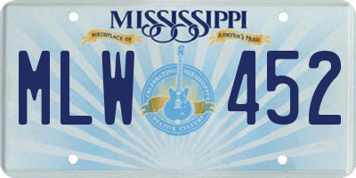 MS license plate MLW452