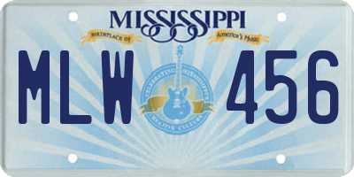 MS license plate MLW456