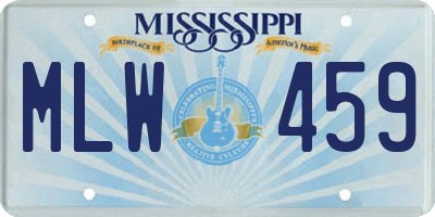 MS license plate MLW459