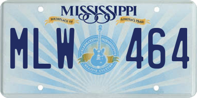 MS license plate MLW464