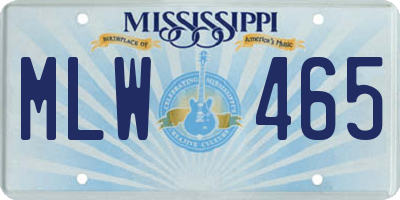 MS license plate MLW465