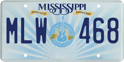 MS license plate MLW468