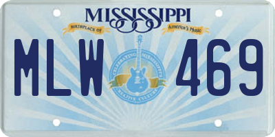 MS license plate MLW469
