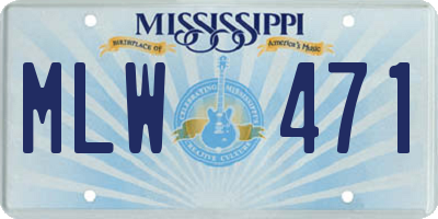 MS license plate MLW471
