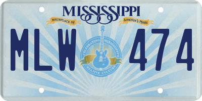 MS license plate MLW474