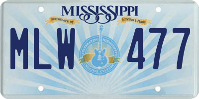 MS license plate MLW477