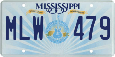 MS license plate MLW479