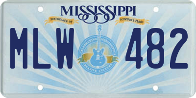 MS license plate MLW482