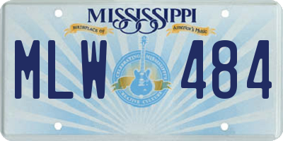 MS license plate MLW484