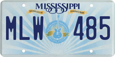 MS license plate MLW485