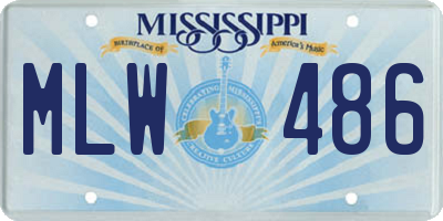 MS license plate MLW486