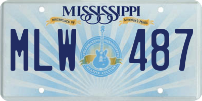 MS license plate MLW487