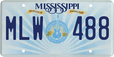 MS license plate MLW488