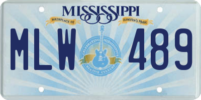 MS license plate MLW489