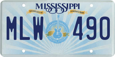 MS license plate MLW490
