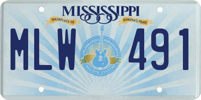 MS license plate MLW491