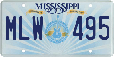 MS license plate MLW495