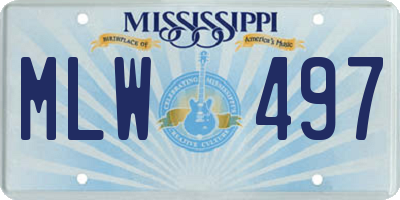 MS license plate MLW497