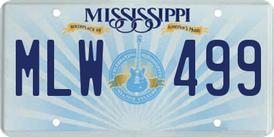 MS license plate MLW499