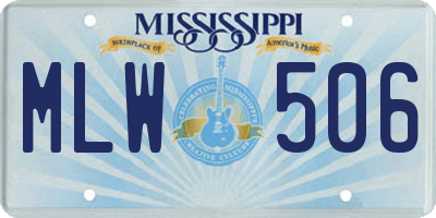 MS license plate MLW506