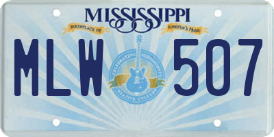 MS license plate MLW507