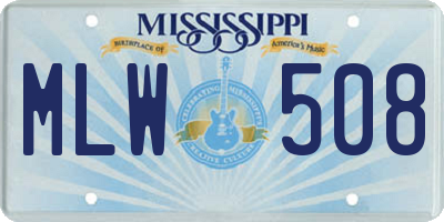 MS license plate MLW508