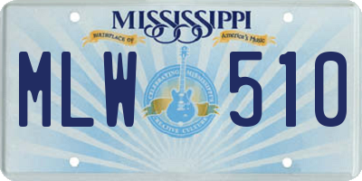 MS license plate MLW510