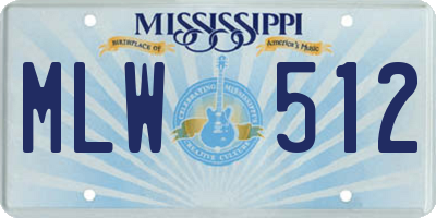 MS license plate MLW512