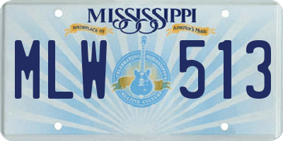 MS license plate MLW513