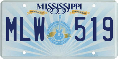 MS license plate MLW519