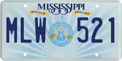 MS license plate MLW521