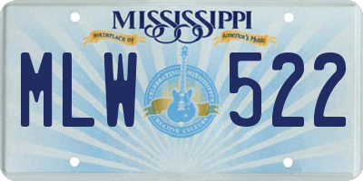 MS license plate MLW522