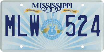 MS license plate MLW524