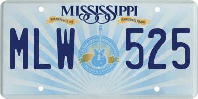 MS license plate MLW525