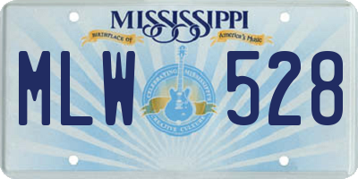 MS license plate MLW528