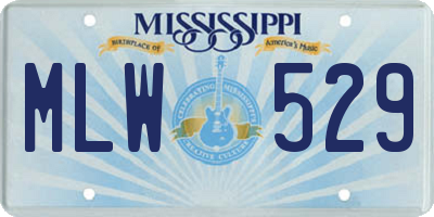 MS license plate MLW529