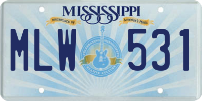 MS license plate MLW531