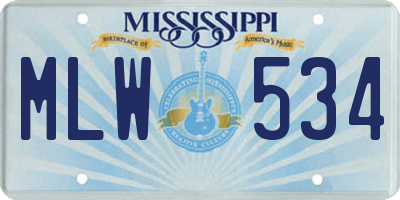 MS license plate MLW534